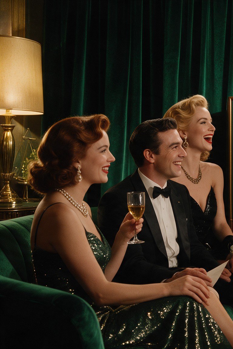 An elegant couple toasting in a candlelit Richmond supper club